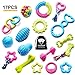 SZKOKUHO 17 Packs Durable Pet Puppy Dog Chew Toys Set Puppy Teething Ball Toys Puppy Rope Dog Tug Toy Safety Design