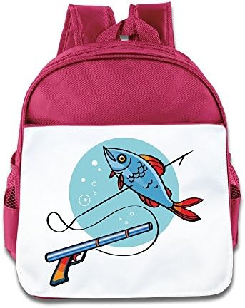 NATY Funny Spear Fishing Cartoon School Backpacks With Pink For Youth