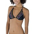 Xhilaration Embroidered Triangle Top - Black