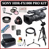 Sony HDR-FX1000 Handycam HDV Camcorder With SSE Package Including: Long Life Battery, External Travel Charger, Pro Fluid Head Tripod w/ Tripod Dolly, Shochproof Carrying Case, Wide Angle & Telephoto Lenses, 3 Piece Filter Kit, Video Light and much much more!