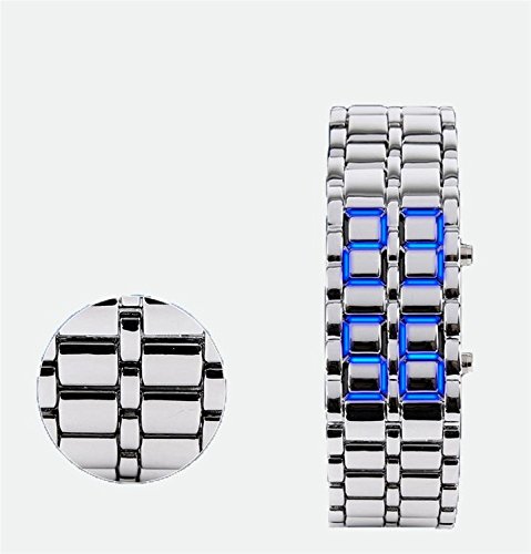 Taobaopit Japanese Iron Inspired Style Blue LED Watch - Arabic Numeral Display