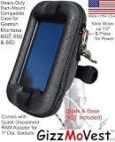 Garmin Montana RAM Mount 650t 650 600 Heavy-Duty Case in Spec Ops Black' w/ Safety Leash & Clip. MADE IN THE USA.