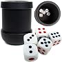 Set of 3 Black Heavy Duty Dice Cup with 5 Dice - Casino Supplies > Craps Supplies