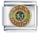 Las Vegas $1 Chip Red Italian Charms Bracelet Link