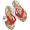 Mud Pie Women's Fashion Blue Paisley Flower Flip Flops