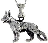 Sterling Silver German Shepherd Dog Charm .