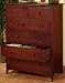Shaker Style Cherry Wood Bedroom Dresser, 48.5"Hx37"W, DARK CHERRY