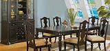 8 Piece Brown Cherry Finish Dining Set