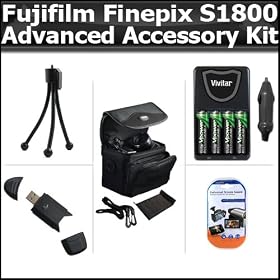 Click here to buy Advanced Accessory Kit For Fujifilm FinePix S1800 12.2 MP Digital Camera Includes USB 2.0... by Butterfly.