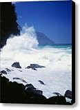Na Pali Coast, rough turbulent ocean Canvas Print / Canvas Art - Artist Greg Vaughn - Printscapes