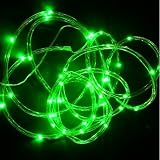Clear Rope Battery Light with 40 LED Lights-15 ft-GREEN