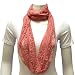 Coral Lacy Sheer Light Ring Infinity Scarf