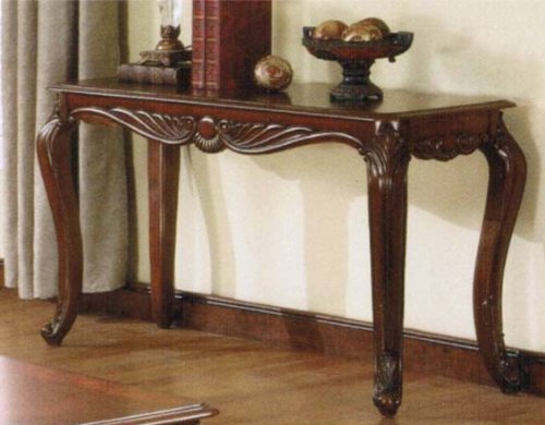 51M2JHXeJCL Sofa Table with Carved Legs in Cherry Finish