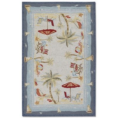 Couristan 2123/8011 Outdoor Escape Pacific Heights/Ocean 5-Feet 6-Inch by 8-Feet Rug