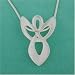 White Mother of Pearl Angel Pendant on Sterling Silver Chain