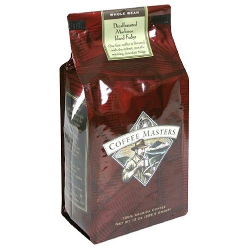 Coffee Masters Flavored Coffee, Mackinac Island Fudge Decaffeinated, Whole Bean, 12-Ounce... by Coffee Masters