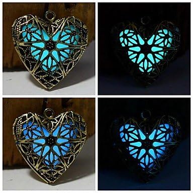 Eruner? Pendant Necklace Glow In The Dark Heart Of Neptune Steampunk Jewelry New Luminous 3colors , Dark Blue