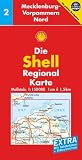 Shell Regionalkarte 2 Mecklenburg-Vorpommern Nord 1 : 150 000: Mit Ortsverzeichnis und St&auml;dtef&uuml;hrer - Shell System Kartografie