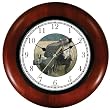 Rhinoceros (Rhinos) - Mother & Baby (JP6) Wooden Wall Clock by WatchBuddy Timepieces (Cherry Wood Frame)