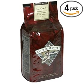 Coffee Masters Flavored Coffee, Boston Creme Pie, Ground, 12-Ounce Valve Bag, (Pack of 4)