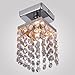 LightInTheBox Mini Semi Flush Mount in Crystal (Chrome Finish), Modern Home Ceiling Light Fixture Flush Mount, Pendant Light Chandeliers Lighting, Voltage=110-120V