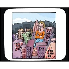 Mauspad mit der Grafik: Urban, Kalifornien, Stadtbild, Monster, Innenstadt, riesig, "Los Angeles", Menschen, Geb�uden, Riese, Street, U-Bahn, "science fiction", Appartements, Stra�e, Schrecken