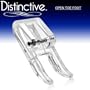 Distinctive Clear Open Toe Sewing Machine Presser Foot - Fits All Low Shank Snap-On Singer*, Brother, Babylock, Viking (Husky Series), Euro-Pro, Janome, Kenmore, White, Juki, Bernina (Bernette Series), New Home, Simplicity, Necchi, Elna and More!