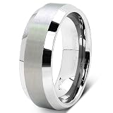 8MM High Polish / Matte Finish Men's Tungsten Carbide Ring Wedding Band