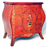 Orange Lacquer Bombay Bedside Chest Nightstand Endtable