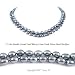 Double Strand 17-18 Inches 6-7mm Black Oval Shape Freshwater Cultured Pearl Necklace