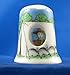 Porcelain China Thimble -- Peephole Style -- Boy Scout in Tent