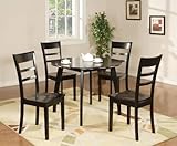 Gia 5 Piece Dining Set in Black Finish by Coaster Furniture