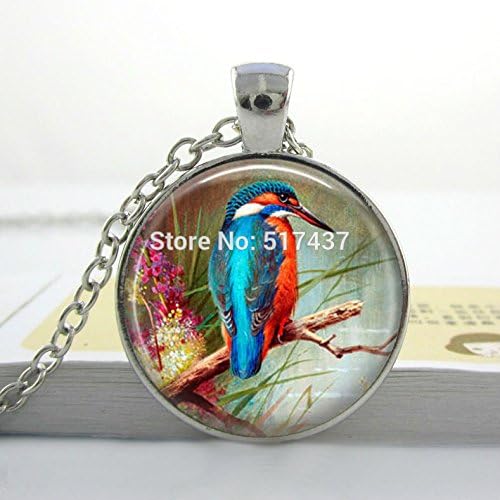 Lawrence Painting Hot Sale Fashion Moroccan Pendant Glass Art Pendant Mandala Necklaces Pendants For Women Men Wholesale Bird Necklace