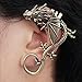 DDLBiz Gothic Punk Temptation Metal Dragon Bite Ear Cuff Wrap Clip Earring (Cinnamon)