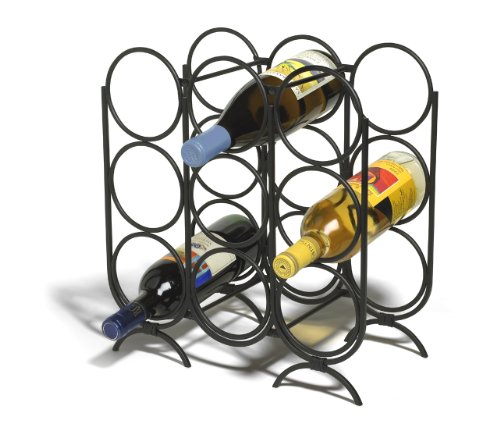 Spectrum Diversified 47710 Multi-Ring Wine Rack, 9-Bottle, Black