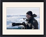 Framed Prints of Pipe smoking photographer in a wooly hat on holiday in the Arctic from ArcticPhoto
