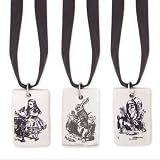 ZAD Alice in Wonderland Porcelain Charm Necklace on Black Ribbon Cord ~ You Choose Design!