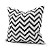 Lavievert Decorative Cotton Canvas Square Throw Pillow Cover Cushion Case Handmade White and Black Chevron Stripe Toss Pillowcase with Hidden Zipper Closure 18 X 18 Inches (For Living Room, Sofa, Etc)