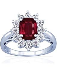 Platinum Cushion Cut Ruby Ring With Sidestones (GIA Certificate)