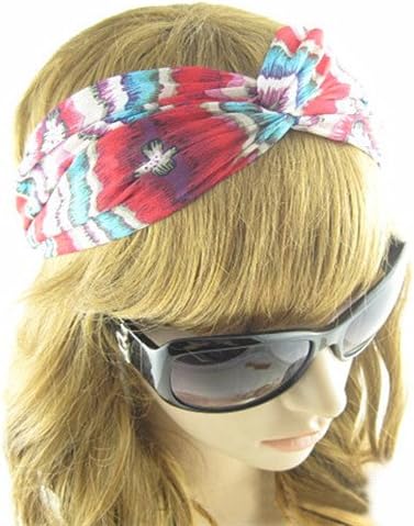 Women Chiffon Turban Twist Head Wrap Headband Twisted Knotted Soft Hair Band (Bohemia 2)