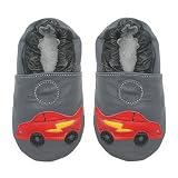 Race Car Leather Baby Shoes - Gray