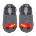 Race Car Leather Baby Shoes - Gray