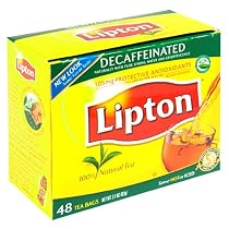 Lipton Black Tea, Decaffeinated, Tea Bags, 48-Count Boxes (Pack of 12)