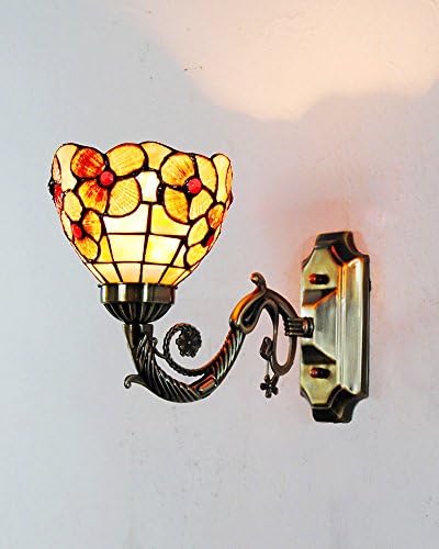 Lampfair Tiffany 1 Light Shell Head Up Shade Wall Lamp