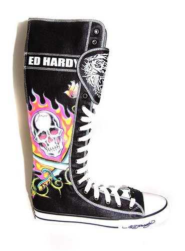 Ed Hardy Aspen Women's Knee High Zip Boots Fashion Sneakers product image