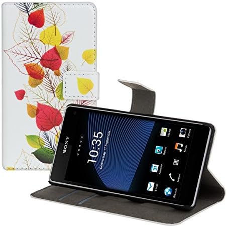 kwmobile® Chic leather case for the Sony Xperia Z1 Compact with convenient stand function - Tree design (White Green etc.)!