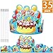 Birthday Crowns Party Hats for Kids Classroom School VBS Party Supplies By JTIEO Pack of 35