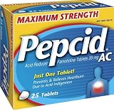 Pepcid AC Maximum Strength Acid Reducer Tablets, 25-Count Boxes (Pack of 2)