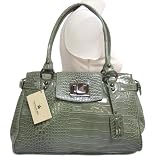 David Jones Patent Croco Frame Handbag