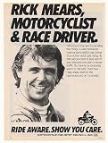1987 Rick Mears Motorcycle Industry Council Print Ad